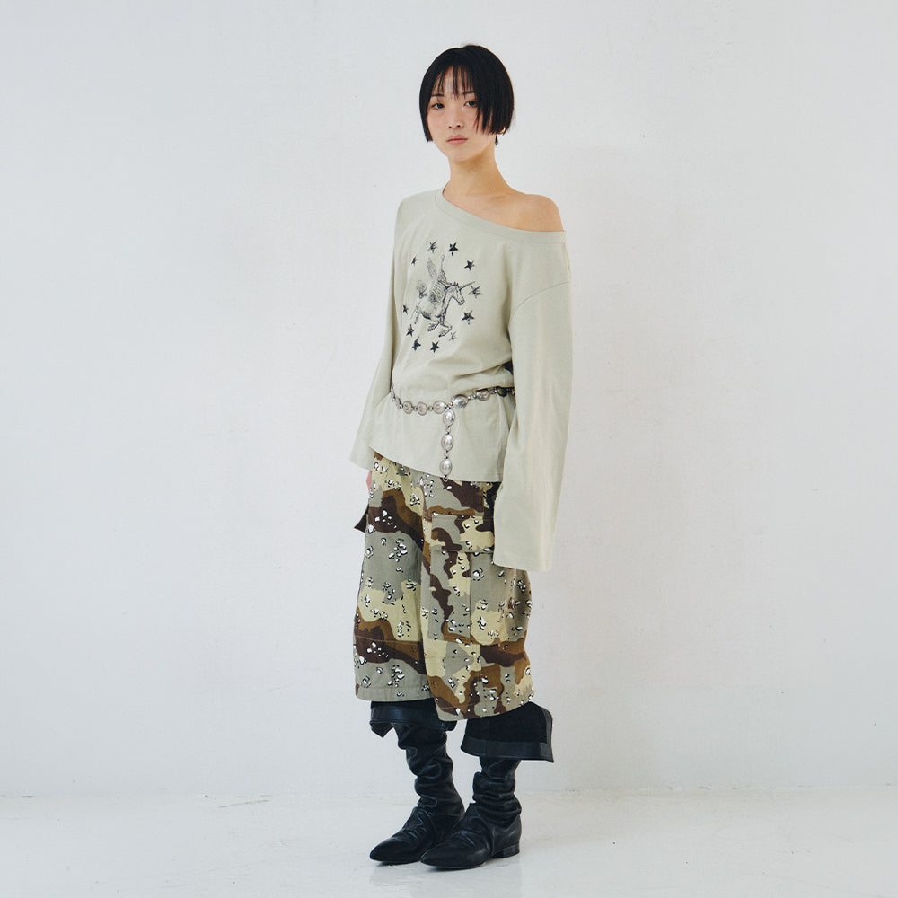 PLZPROJECT PEGASUS LONG-SLEEVE T-SHIRT, DUSTY BEIGE