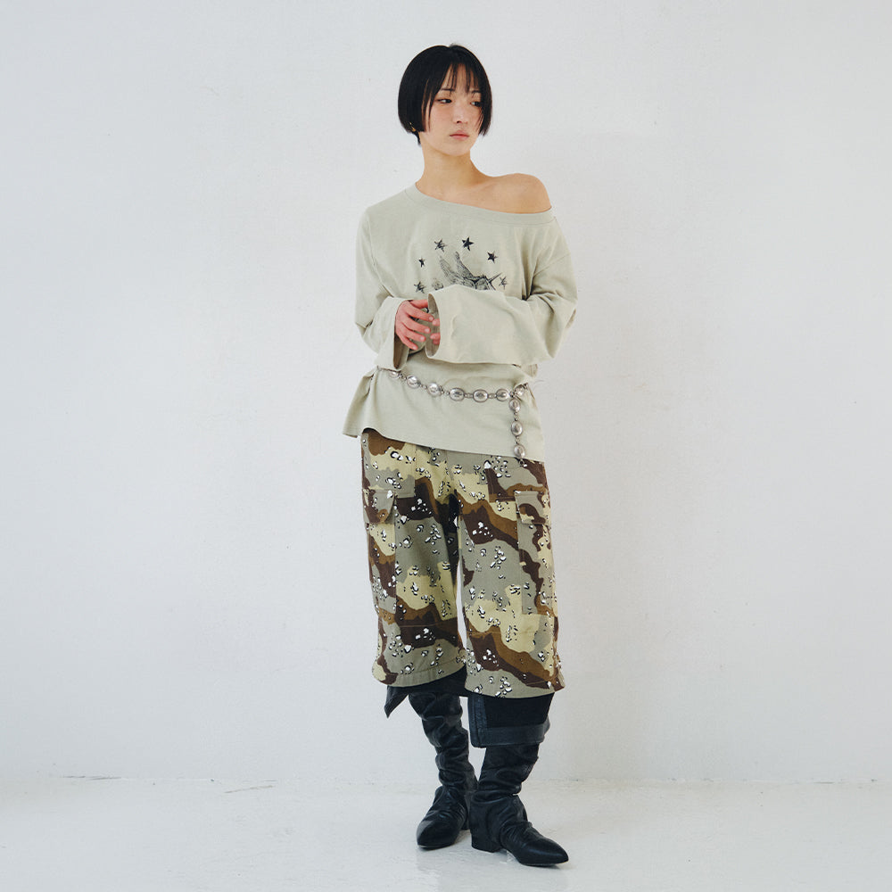 PLZPROJECT PEGASUS LONG-SLEEVE T-SHIRT, DUSTY BEIGE