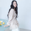 OURO FRILL BLOUSE SET-UP [ BEIGE ]