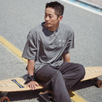 FLATWAVE IN SEOUL Naga Dyed Print T-Shirts Charcoal