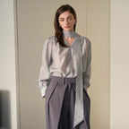 GIEMAR SHINING TIE BLOUSE SKY BLUE Shining tie blouse sky blue