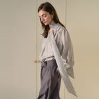 GIEMAR SHINING TIE BLOUSE SKY BLUE Shining tie blouse sky blue