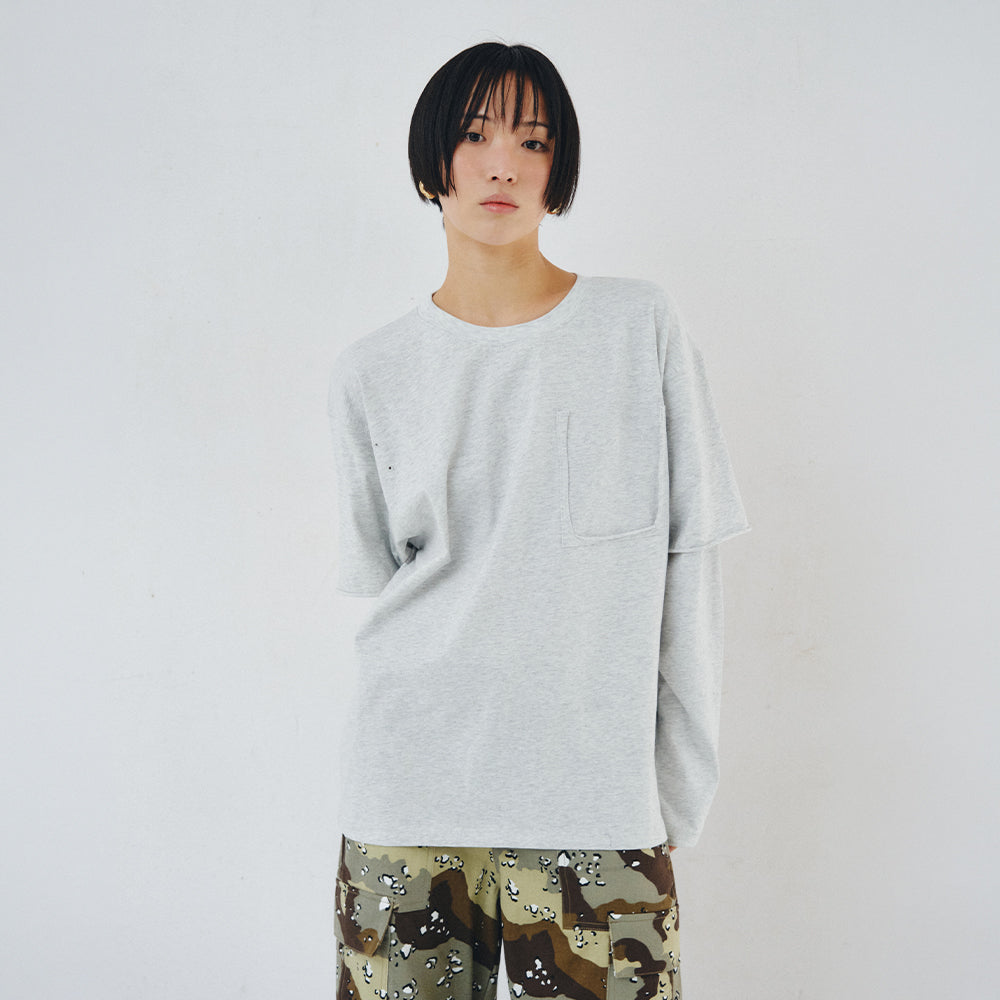 PLZPROJECT LAYERED LONG SLEEVE, WHITE MELANGE