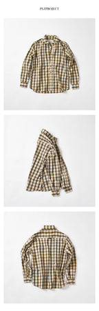 PLZPROJECT SIDE-OPEN CHECK SHIRT, YELLOW