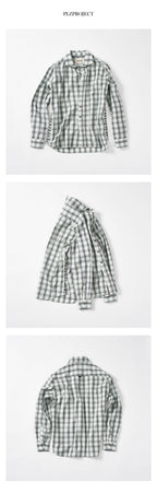 PLZPROJECT SIDE-OPEN CHECK SHIRT, MINT