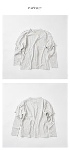 PLZPROJECT LAYERED LONG SLEEVE, WHITE MELANGE