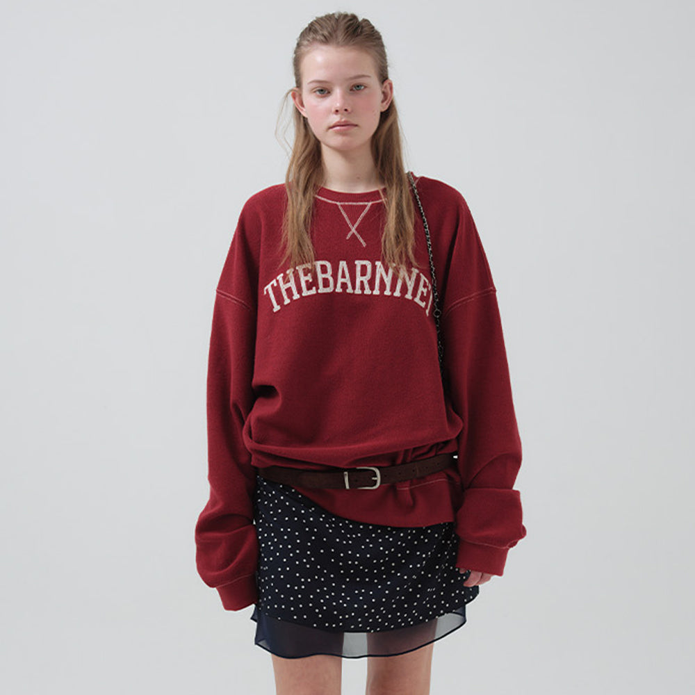 THE BARNNET Natural Logo Sweat Shirt_Red