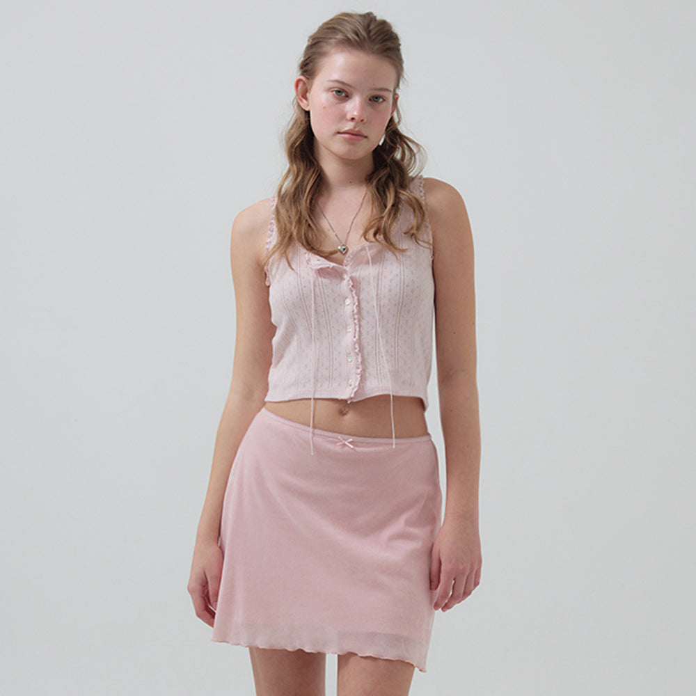 THE BARNNET Ravioli Lace-Trim Tank Top_Pink