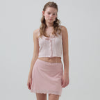 THE BARNNET Ravioli Lace-Trim Tank Top_Pink