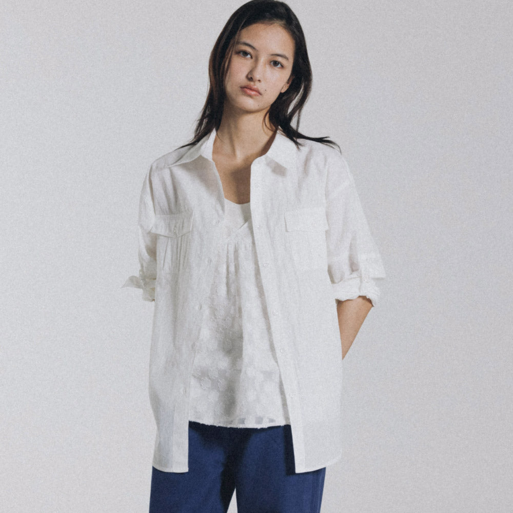 ANDNEEDS Foin pocket shirt (whtie)