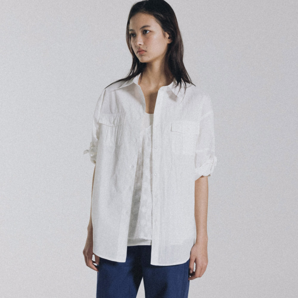 ANDNEEDS Foin pocket shirt (whtie)