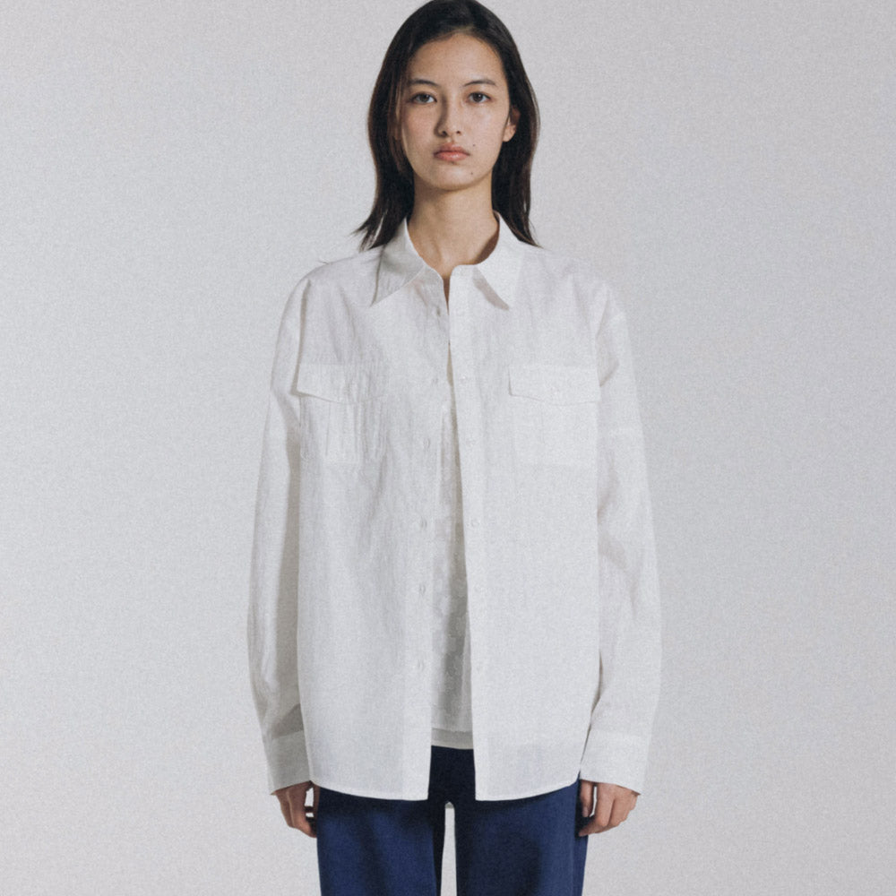 ANDNEEDS Foin pocket shirt (whtie)
