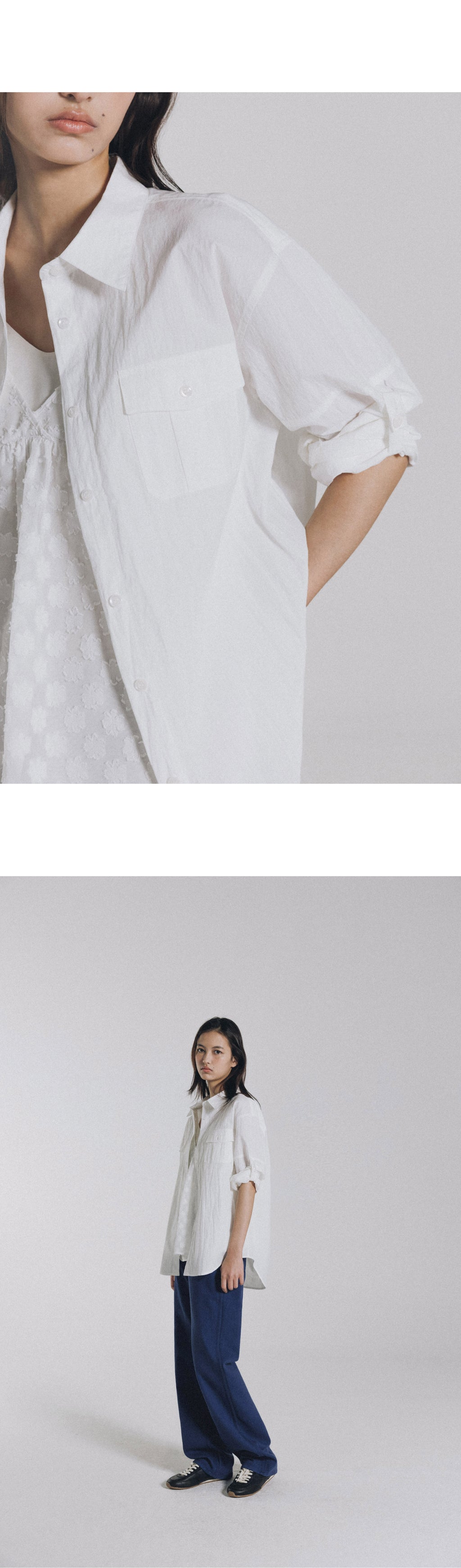 ANDNEEDS Foin pocket shirt (whtie)