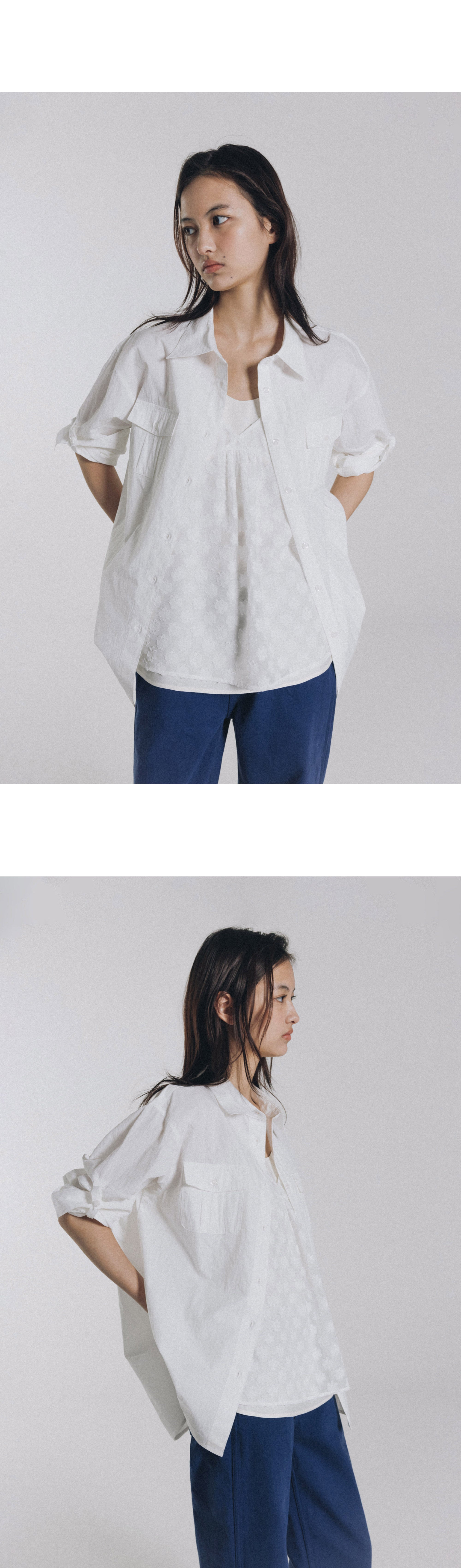 ANDNEEDS Foin pocket shirt (whtie)