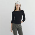 DERS [6th 7/24 pre-order delivery] Cecil Boat Neck T-Shirt - Black