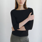 DERS [6th 7/24 pre-order delivery] Cecil Boat Neck T-Shirt - Black