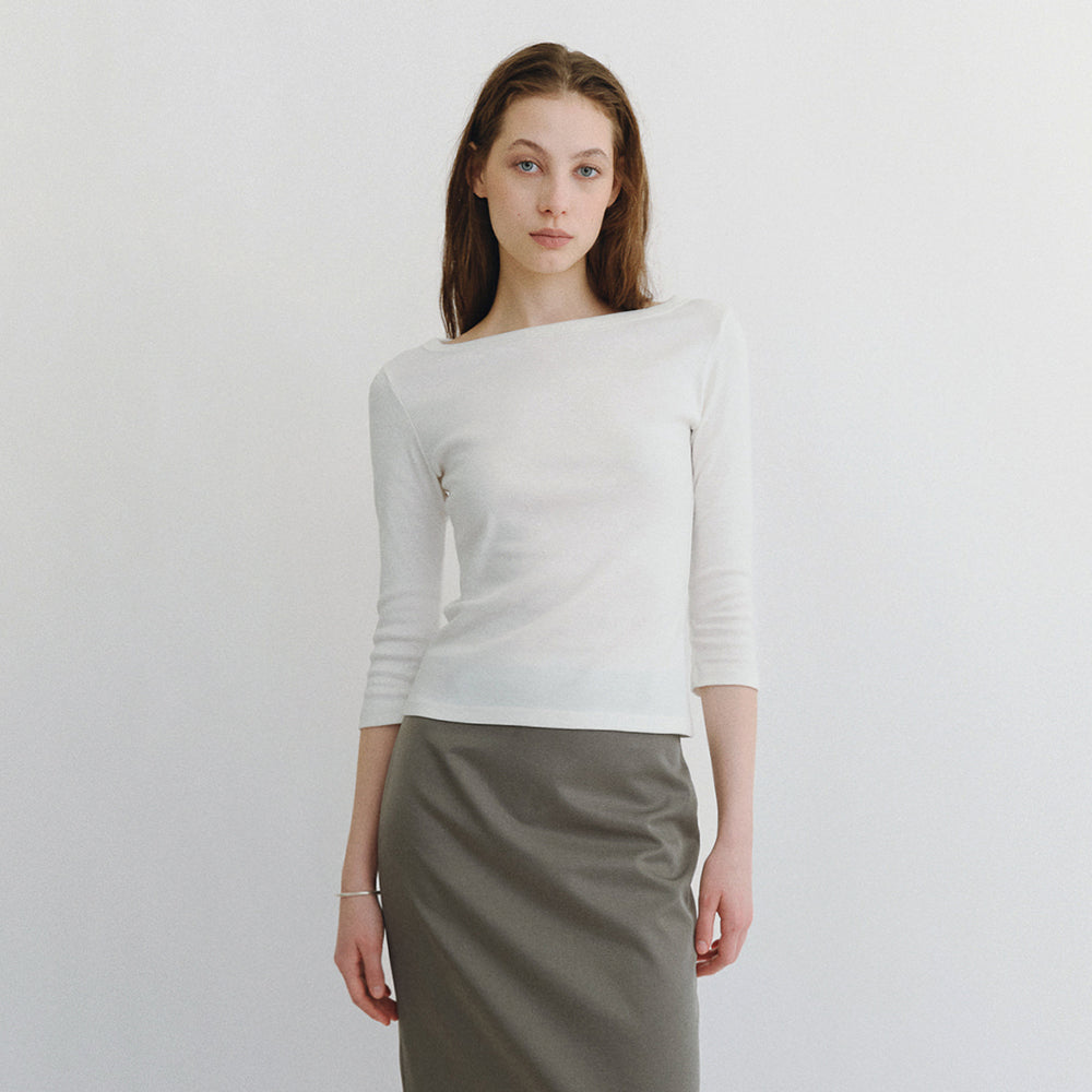 DERS [6th] Cecil Boat Neck T-Shirt – Ivory
