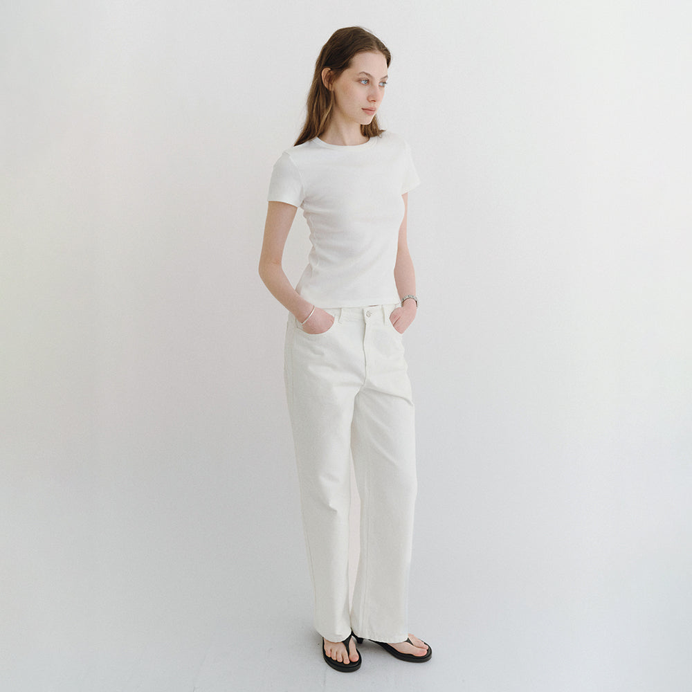 DERS [2nd] Tess 90s basic t-shirt - Ivory