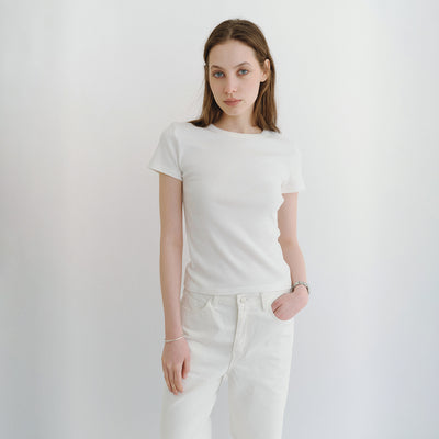 [2nd] Tess 90s basic t-shirt - Ivory