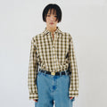 PLZPROJECT SIDE-OPEN CHECK SHIRT, YELLOW