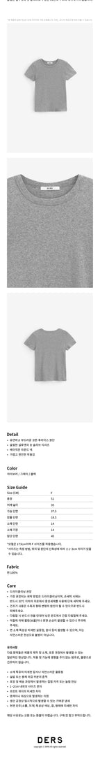 DERS [1st] Tess 90s basic t-shirt - gray
