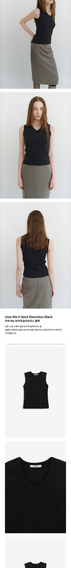 DERS [2nd] Uma 90s V-neck sleeveless - Black