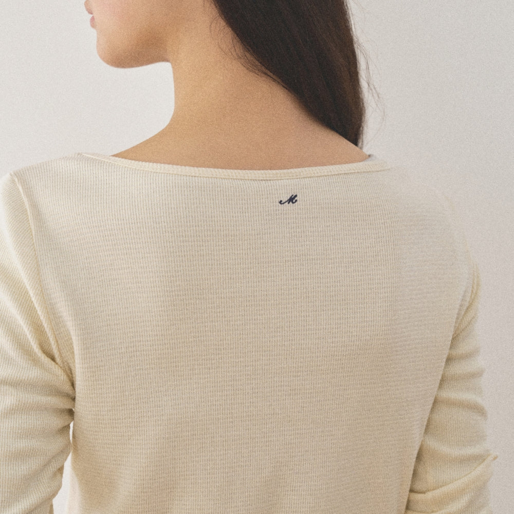 MANGOMANYPLEASE CROFFLE SLIM TEE_CREAMY LEMON