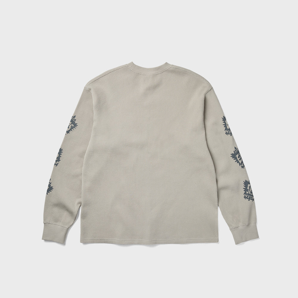 YESEYESEE Y.E.S Stamp Waffle L/S Ecru