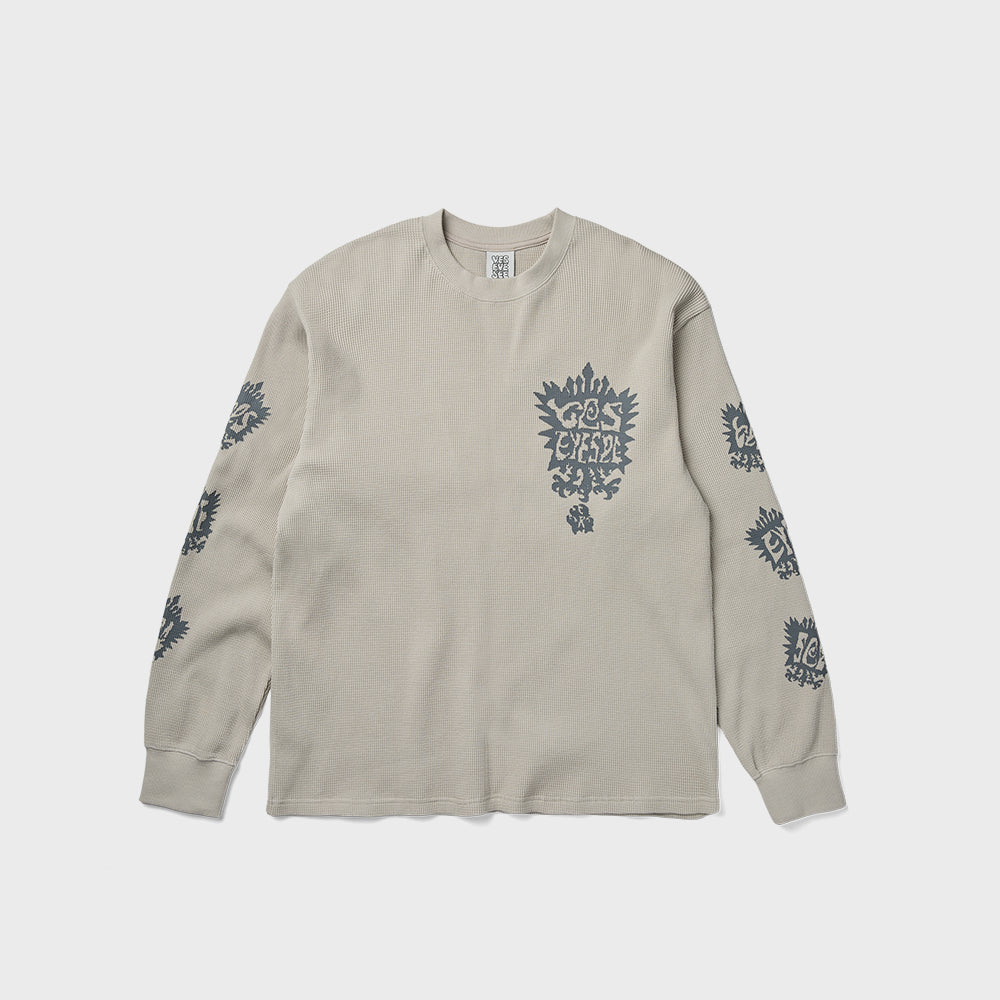 YESEYESEE Y.E.S Stamp Waffle L/S Ecru