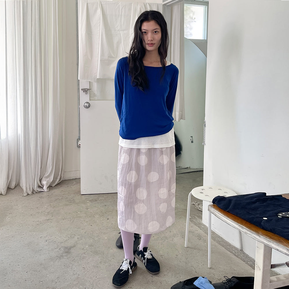 AREYOU SEOUL LOOSE FIT TENCEL WIDE NECK LONG SLEEVE (4COLOR)