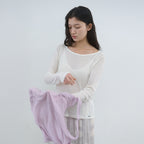 AREYOU SEOUL LOOSE FIT TENCEL WIDE NECK LONG SLEEVE (4COLOR)
