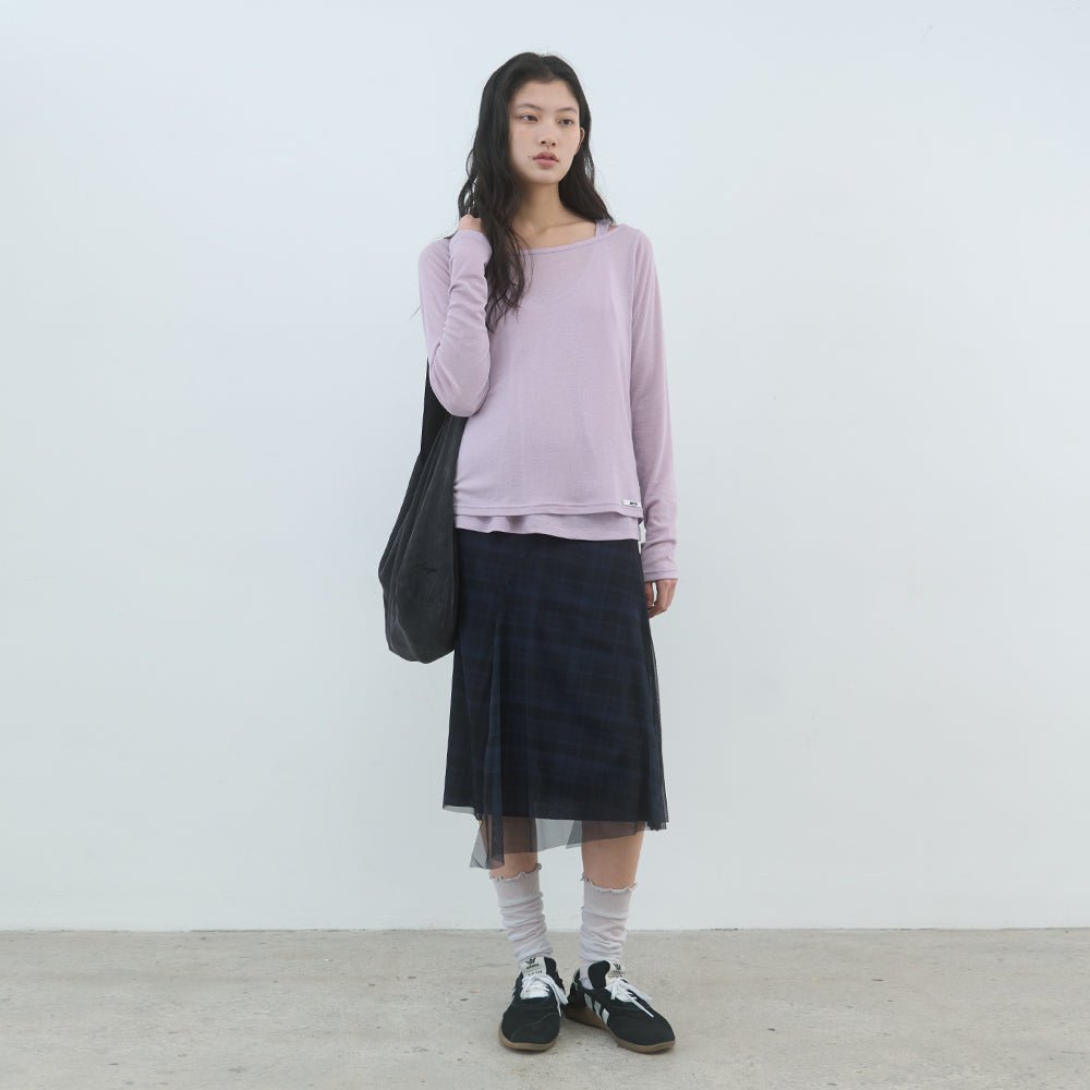 AREYOU SEOUL LOOSE FIT TENCEL WIDE NECK LONG SLEEVE (4COLOR)