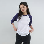 AREYOU SEOUL ROUND HEM RAGLAN T-SHIRT, WHITE