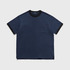 EASTLOGUE PERMANENT BASIC RINGER POCKET T-SHIRTS / NAVY & BLACK