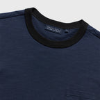 EASTLOGUE PERMANENT BASIC RINGER POCKET T-SHIRTS / NAVY & BLACK