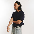 EASTLOGUE PERMANENT BASIC RINGER POCKET T-SHIRTS / NAVY & BLACK