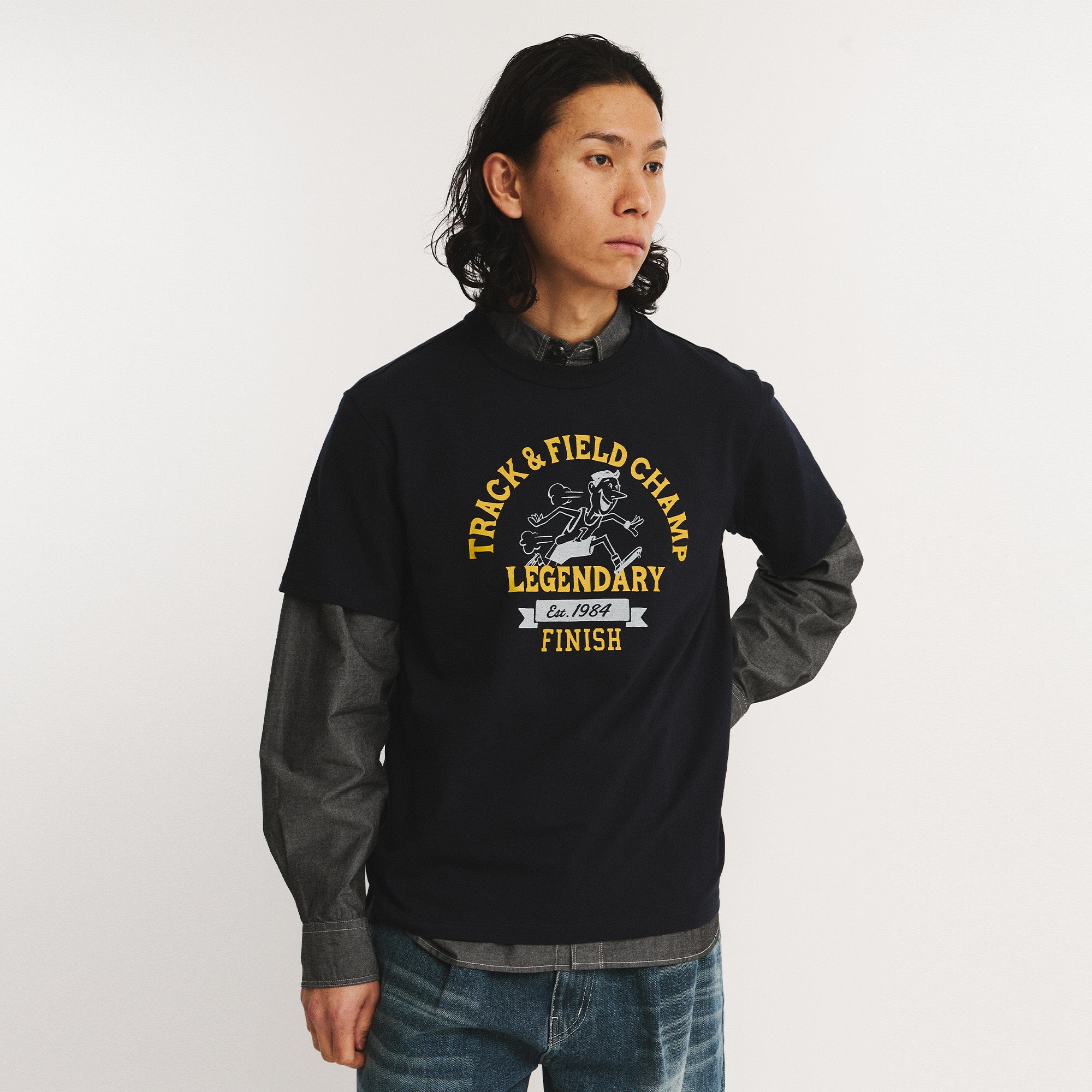 EASTLOGUE PERMANENT TRACK & FIELD CHAMP T-SHIRTS / NAVY