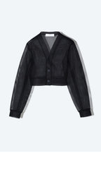 TOGA (concierge) (W) SHEER MESH CARDIGAN (BLACK)