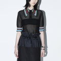 TOGA (concierge) (W) LACE KNIT POLO SHIRT (BLACK)