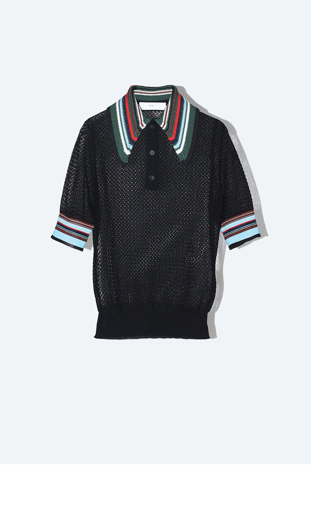TOGA (concierge) (W) LACE KNIT POLO SHIRT (BLACK)