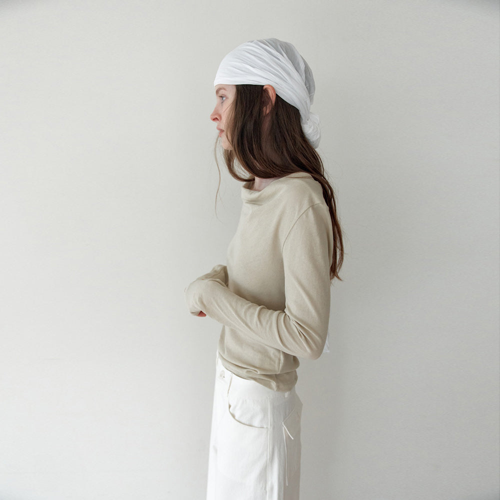 THE LILLE [3rd] Flow Cotton Drape T_Beige