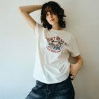 AaU [Same-day shipping] Vintage Rose Short Sleeve Tee_White