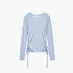 MONGDOL [SET] Side shirring layered t-shirt sky blue MDTS067SKYBLUE