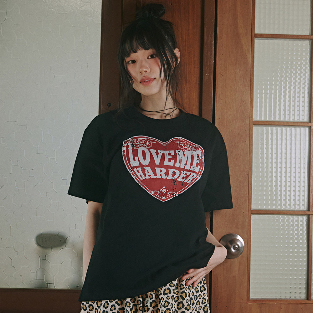 JUDYN Love Me Harder Women's Overfit Short Sleeve T-Shirt