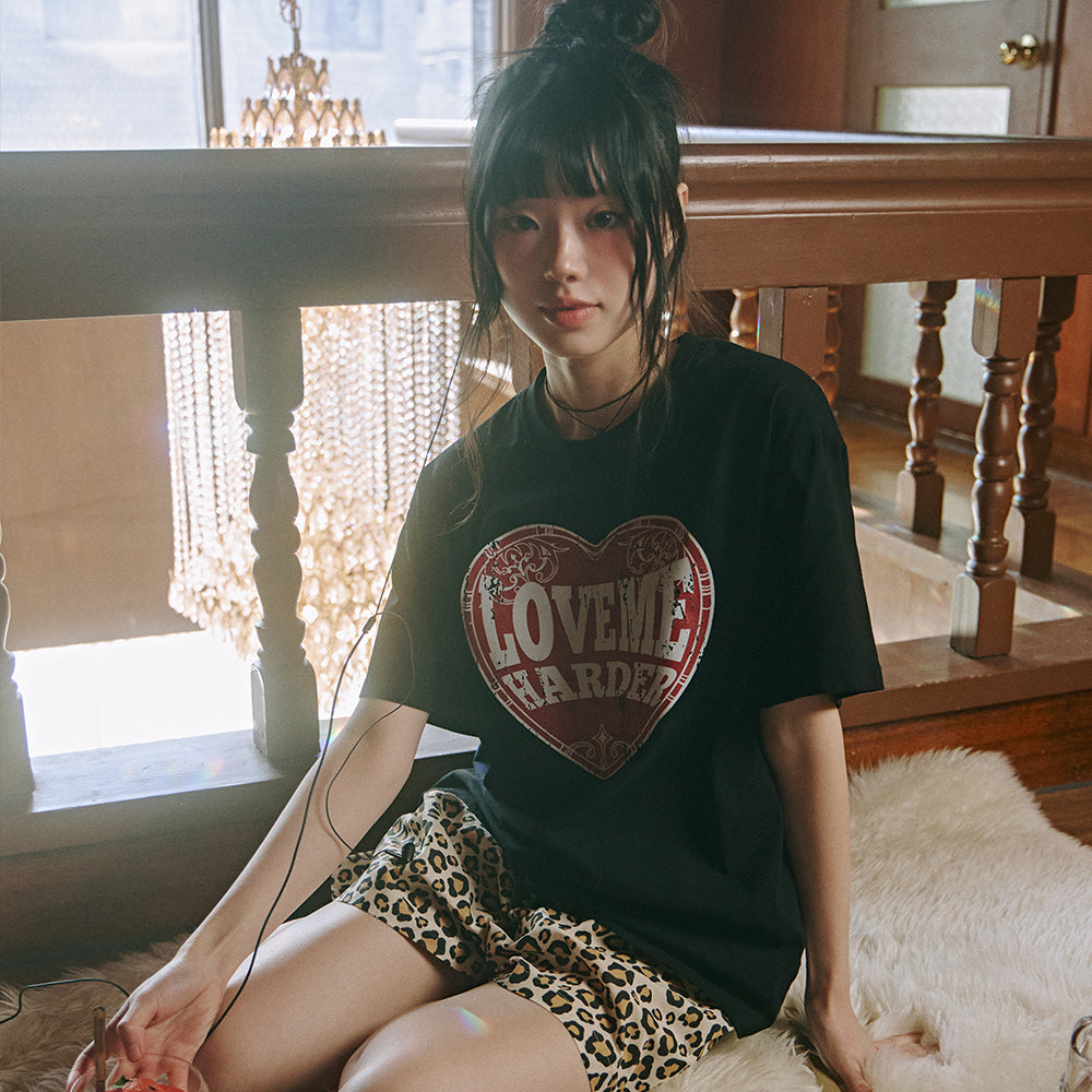 JUDYN Love Me Harder Women's Overfit Short Sleeve T-Shirt
