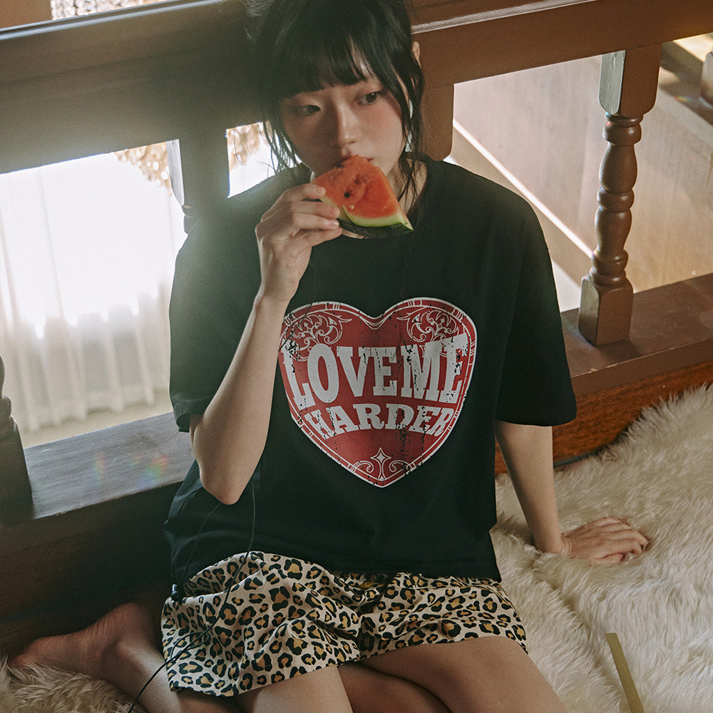JUDYN Love Me Harder Women's Overfit Short Sleeve T-Shirt