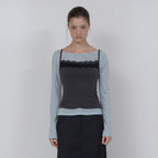 ASURA PALE LACE SLEEVELESS (CHARCOAL)
