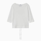 OHESHIO ROLL-UP DOT LABEL TEE, IVORY