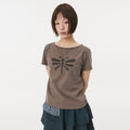OHESHIO VINTAGE DRAGONFLY SLIM T-SHIRT, BROWN