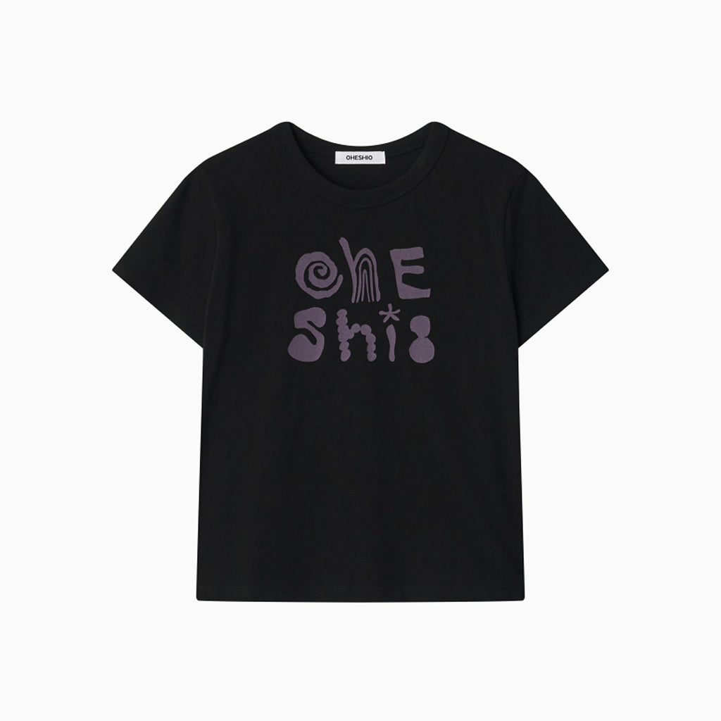 OHESHIO ART LOGO T-SHIRT, BLACK
